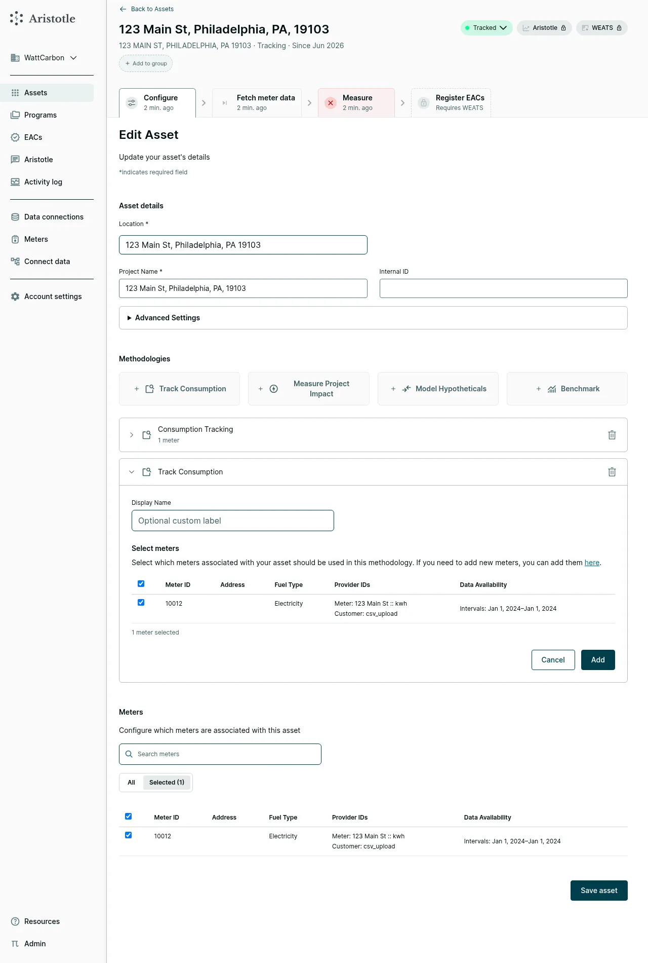 Add tracking methodology